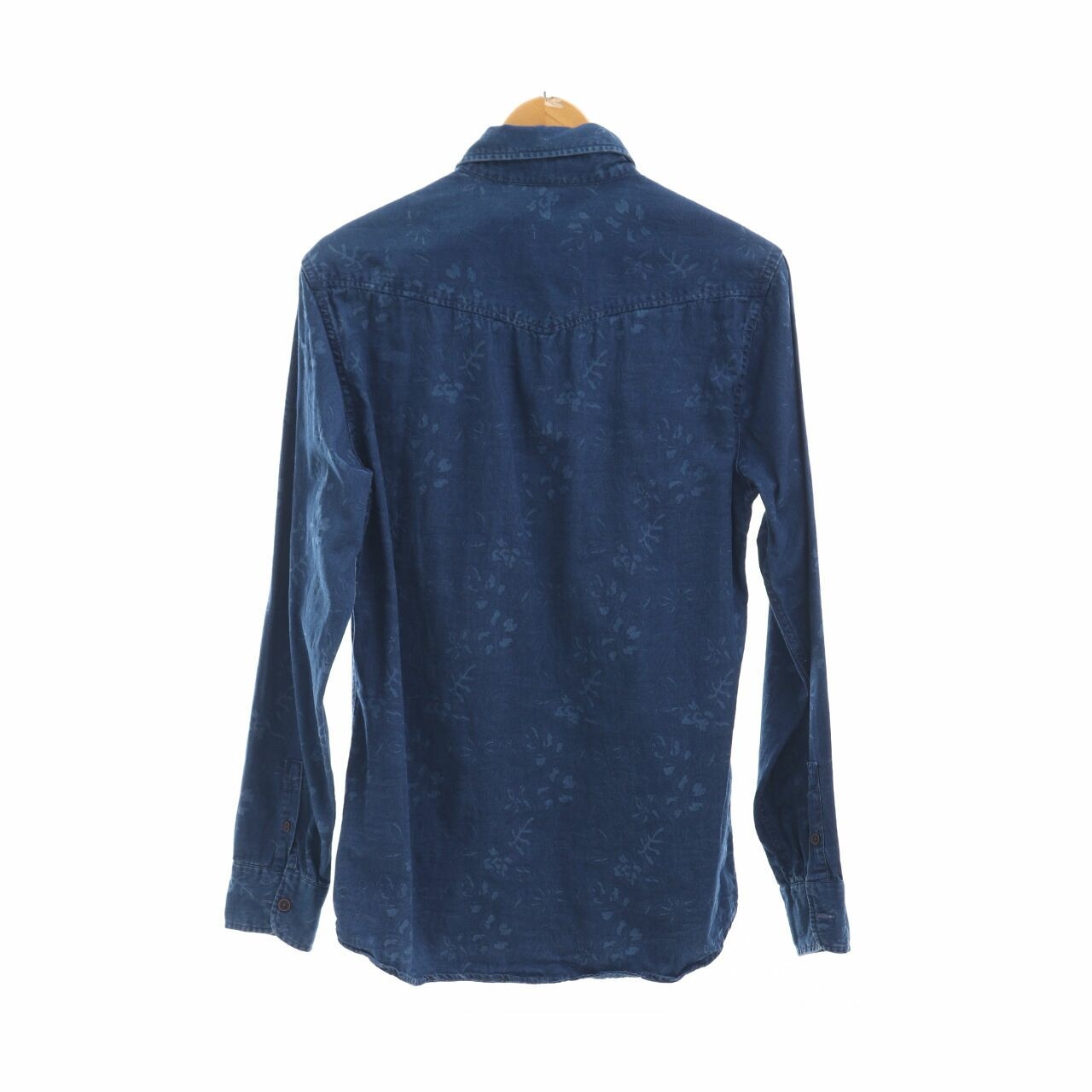 Mango Dark Blue Slim Fit Pocket Shirt