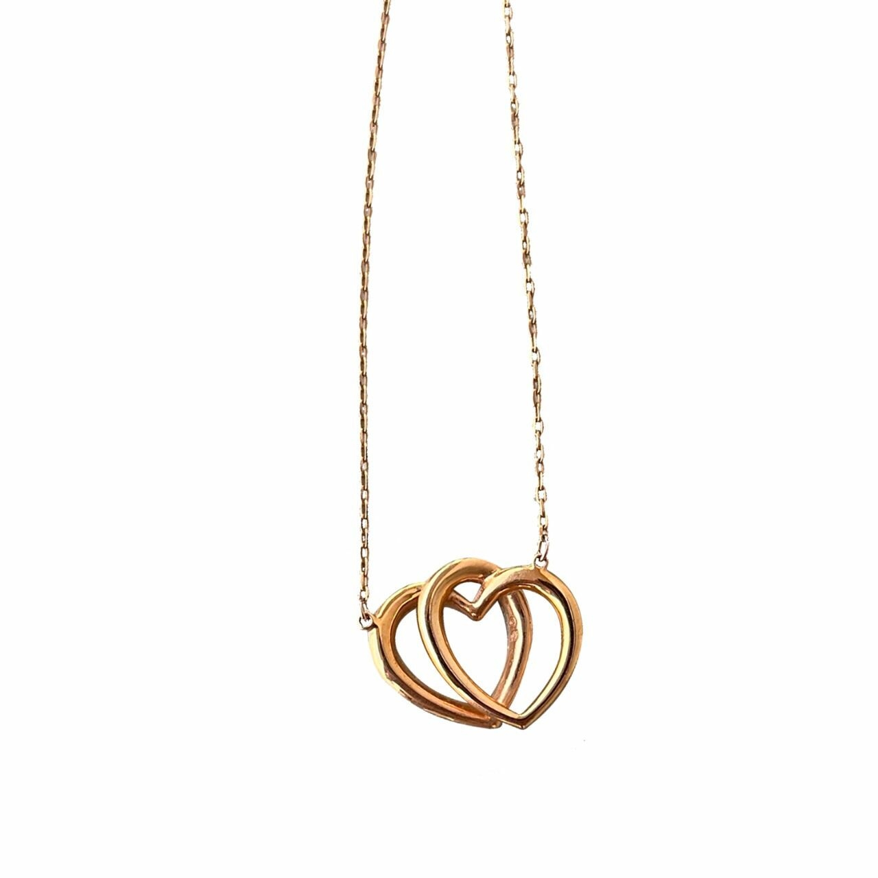 Swarovski Gold Perhiasan/ Necklace Heart Couple 38 Cm
