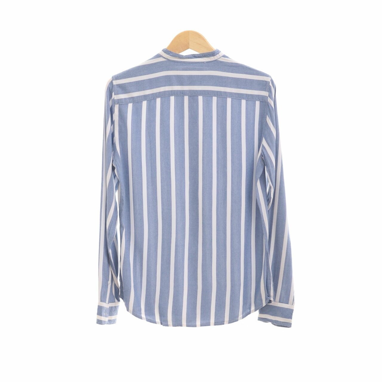 Bershka Blue & White Stripes Shirt