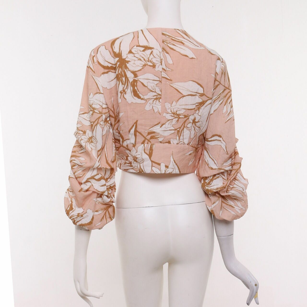 Sheike Light Peach Floral Blouse Cropped