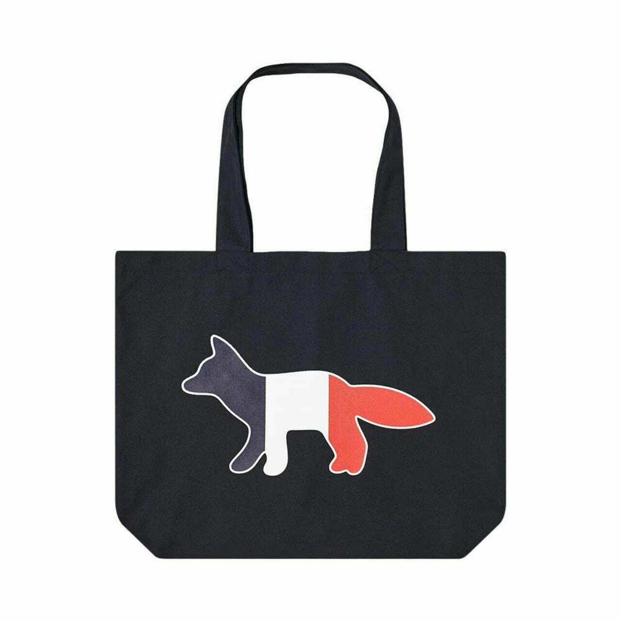 Maison Kitsune Tricolor Fox Tote Bag Navy