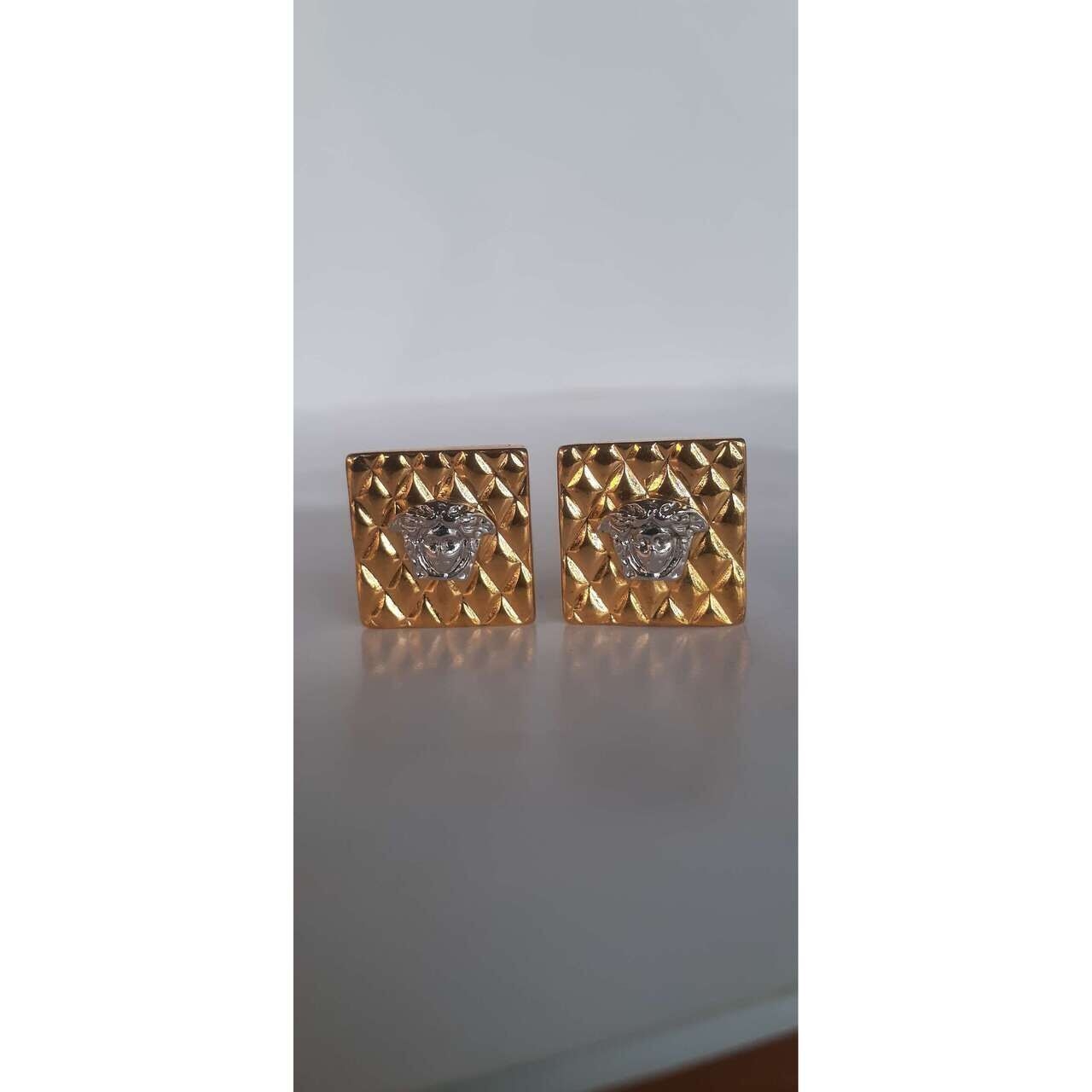 Gianni Versace Earrings Medusa Silver & Gold 