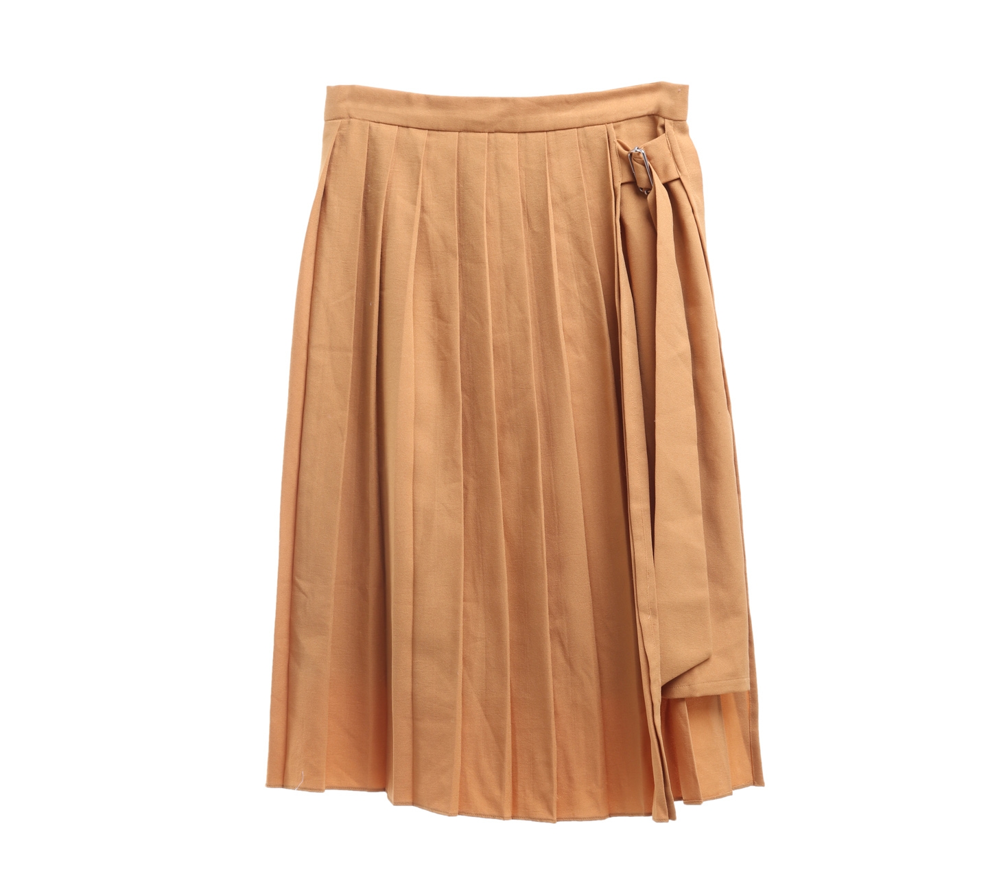 Calie Cotton Mustard Rumple Midi Skirt