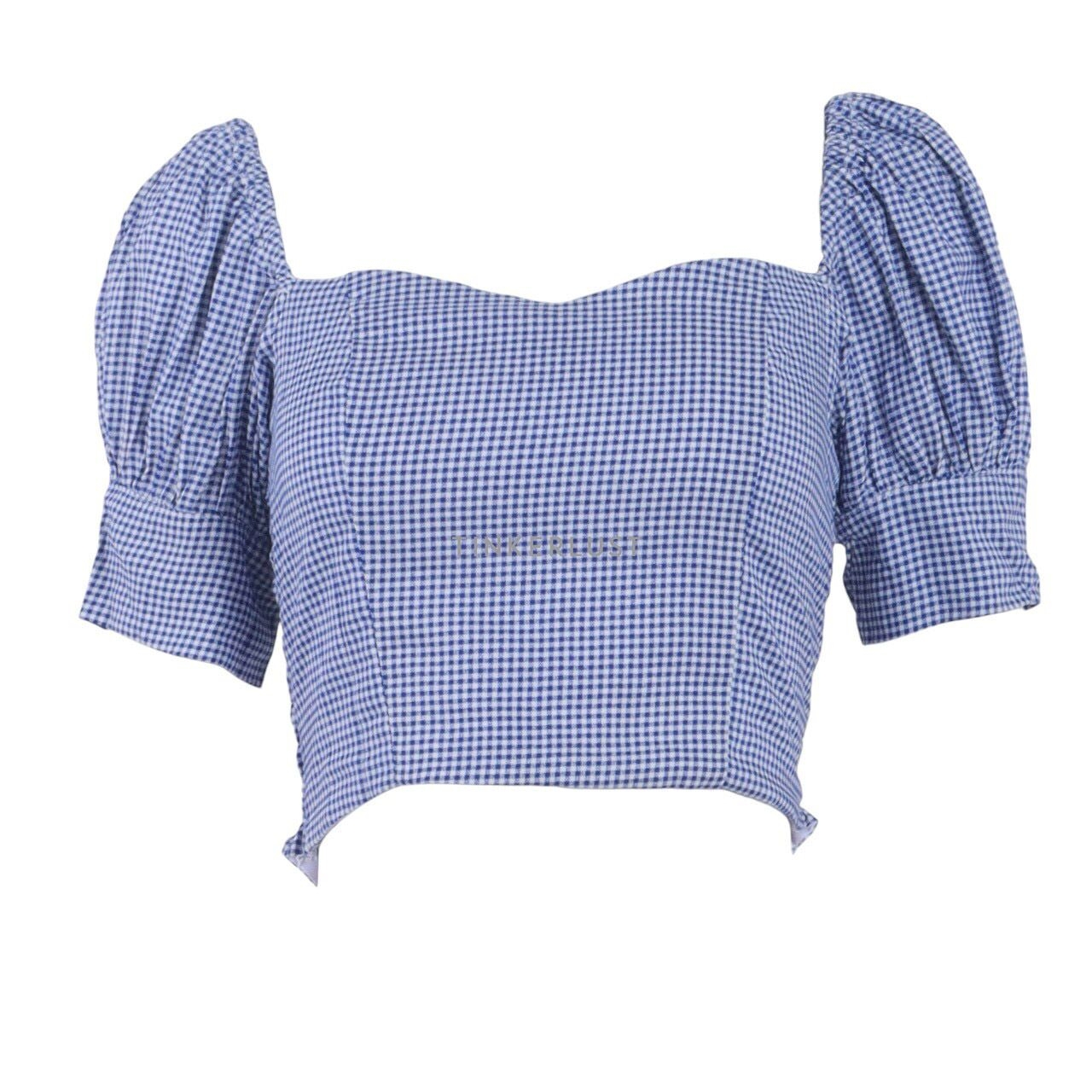With Love Navy & White Gingham Blouse