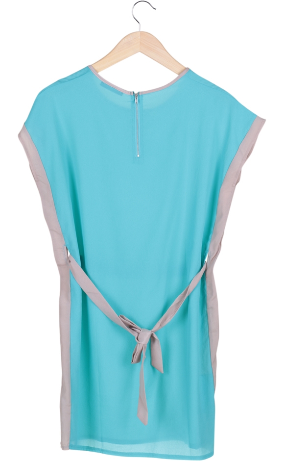 Turquoise Tunic Blouse Mini Dress