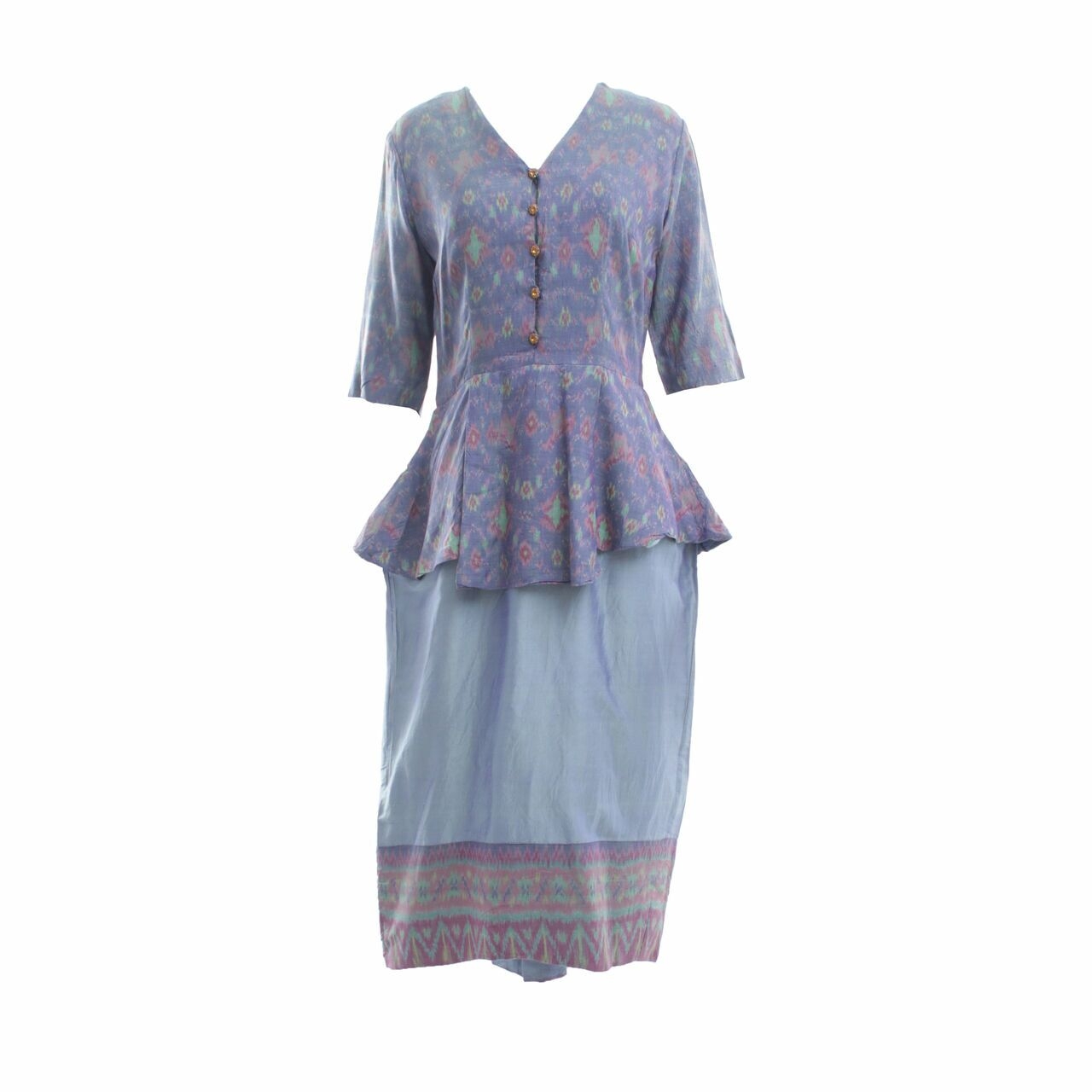 Ikat Indonesia By. Didiet Maulana Multicolor Patterned Midi Dress