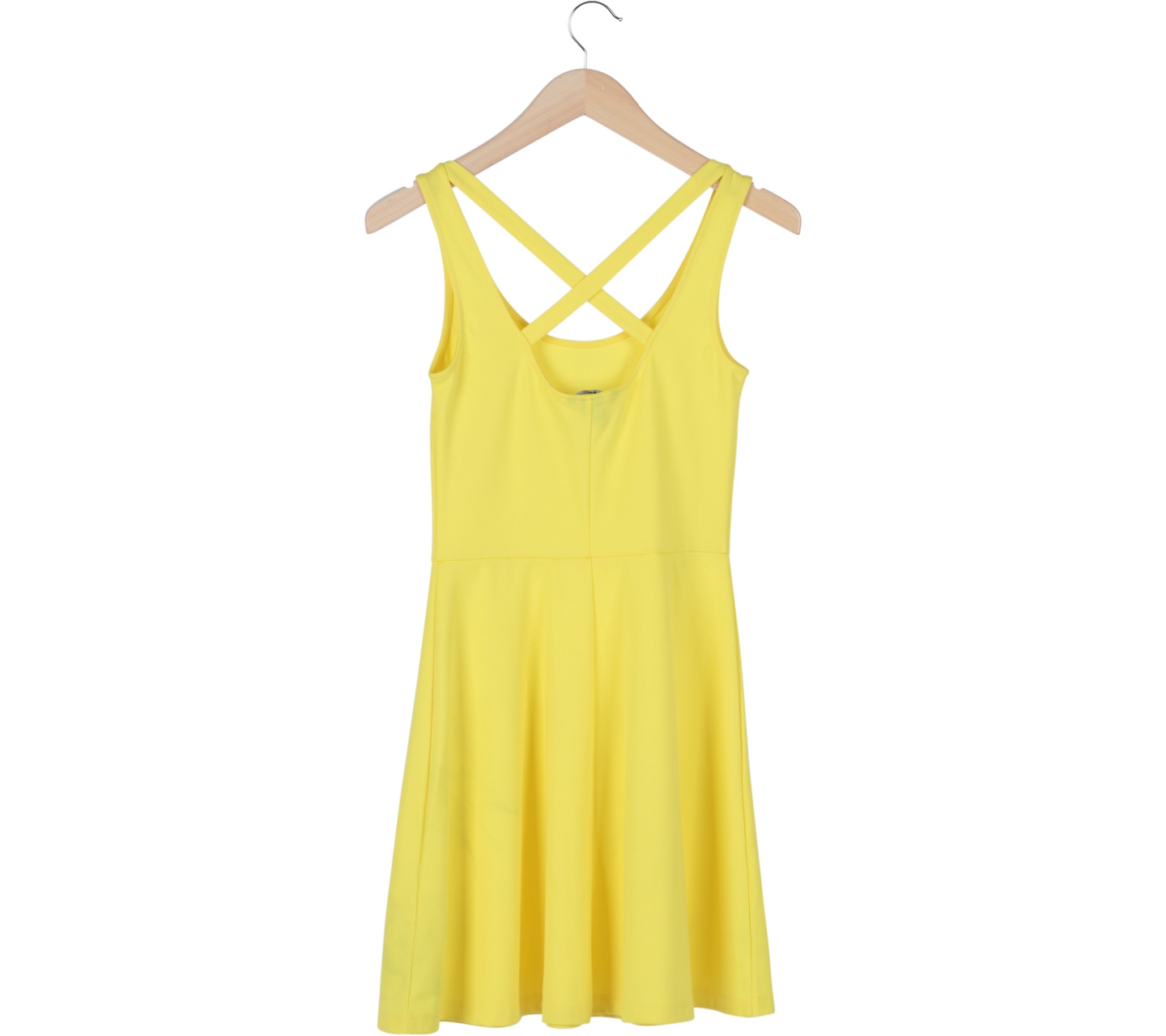 H&M Yellow Criss Cross Sleeveless Mini Dress