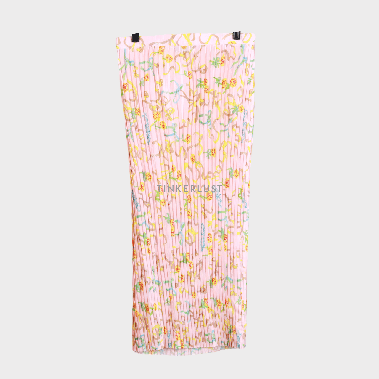 IKYK Pink & Multi Floral Pleats Maxi Skirt