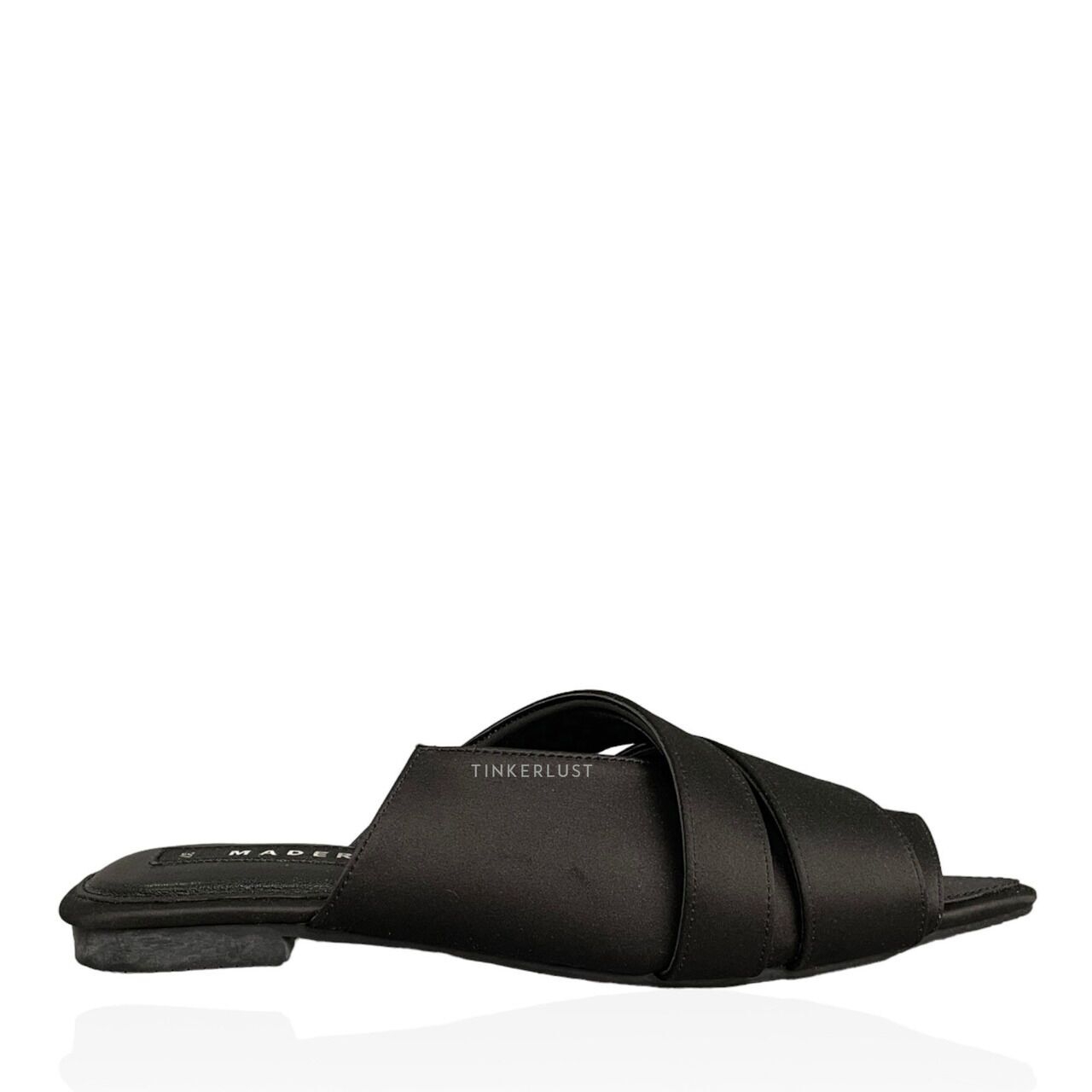 Mader Open Toe Mules Satin Black Mules Sandals