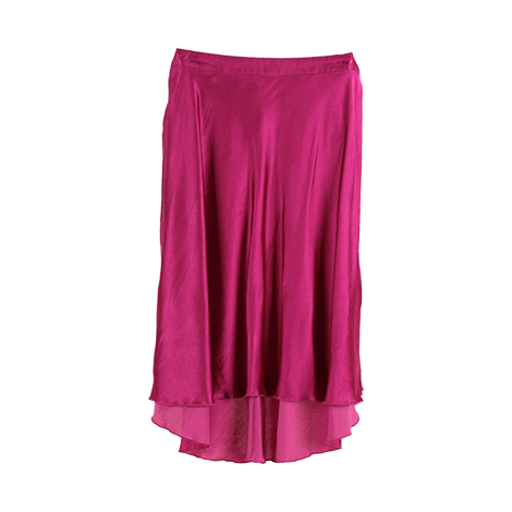 Pink Metallic Flared Midi Skirt