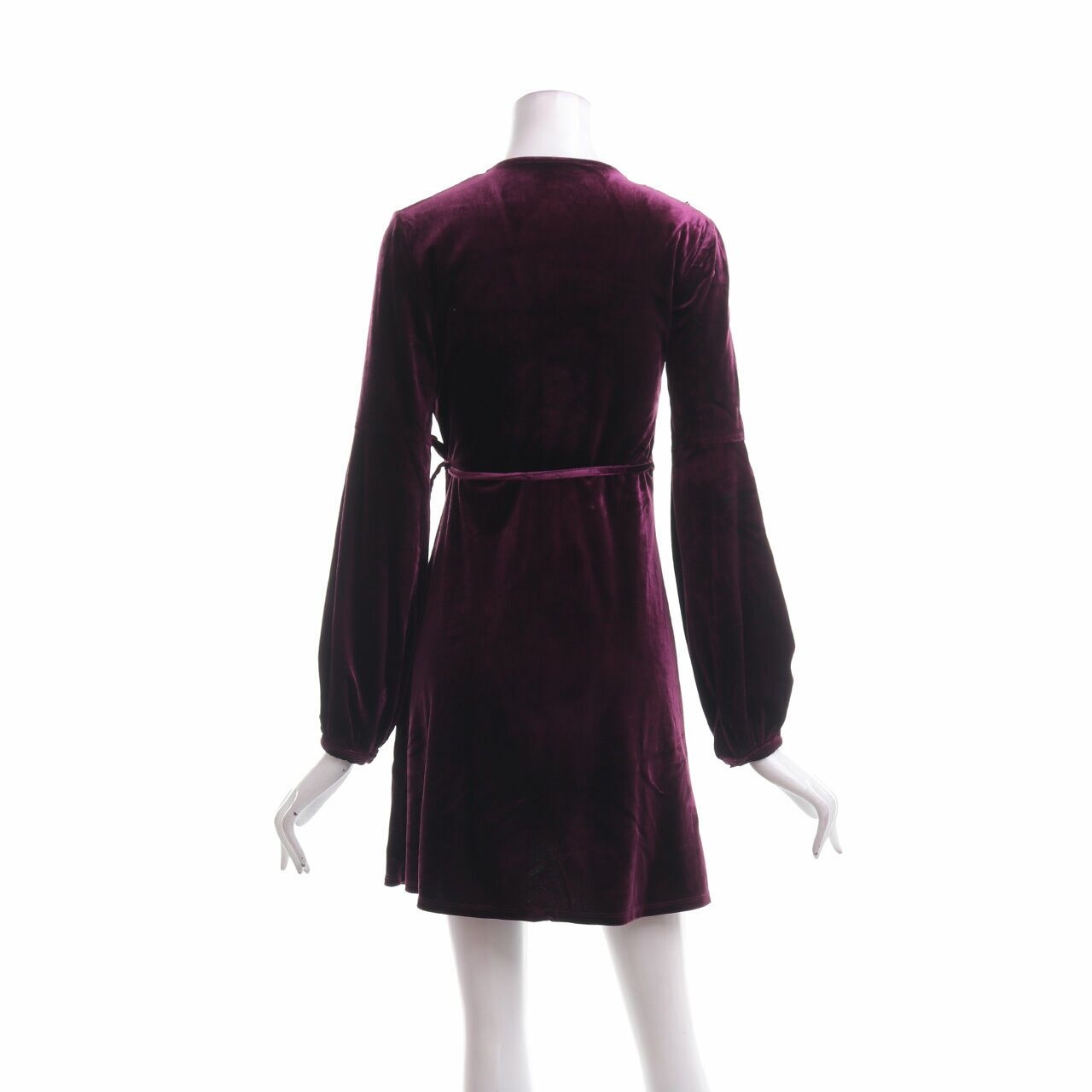 Topshop Purple Wrap Velvet Mini Dress