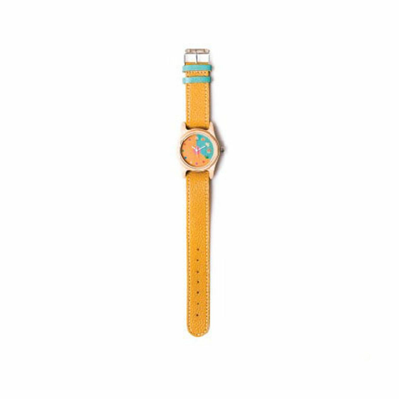 Woodka Mini Loca Maple Smitten & Yellow Leather Wristwatch