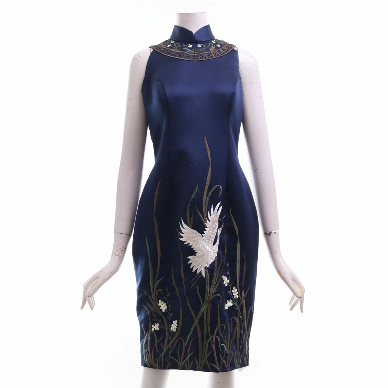 Charlotta Atelier Dark Blue Embroidery Mini Dress