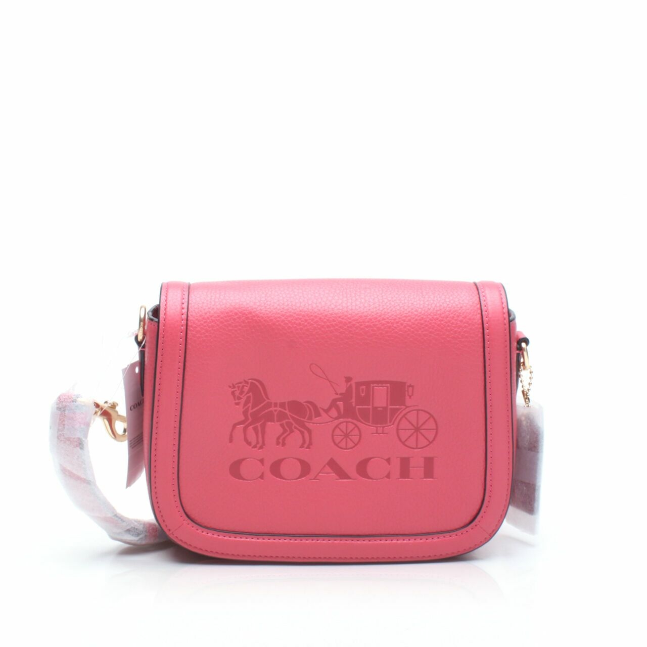 Coach C4058 With Horse and Carriage Leather Vintage Popp Mauve Saddle Bag