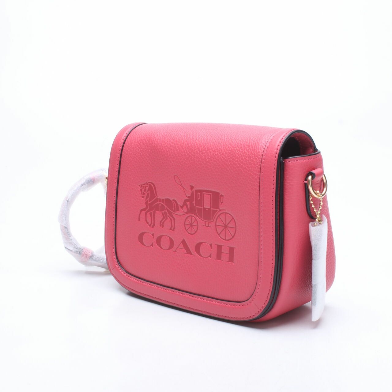Coach C4058 With Horse and Carriage Leather Vintage Popp Mauve Saddle Bag