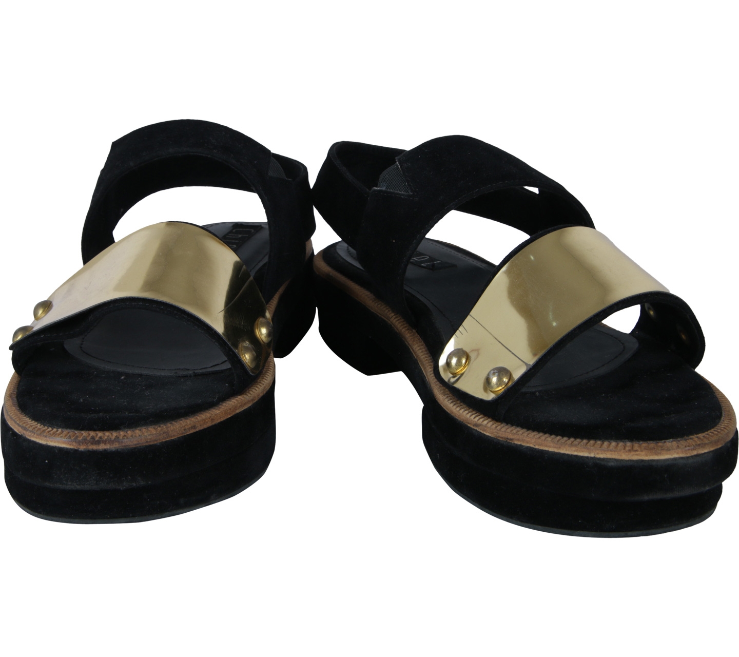 Chiel Black And Gold Sandals
