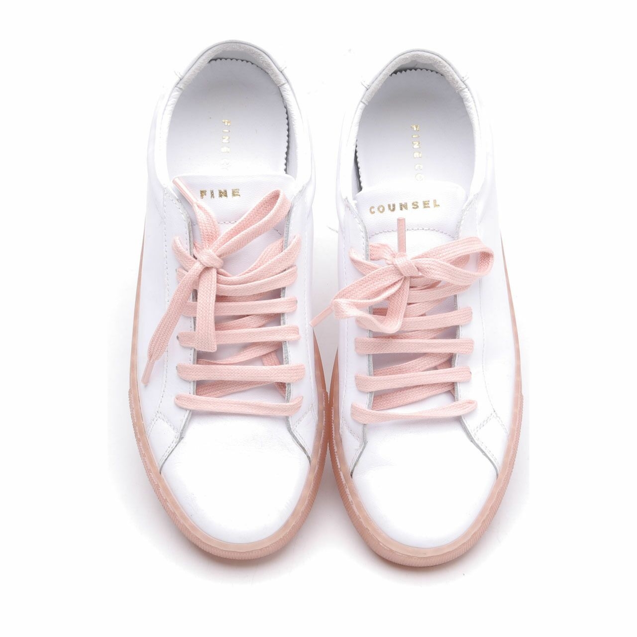 Fine Counsel White & Soft Pink Sneakers