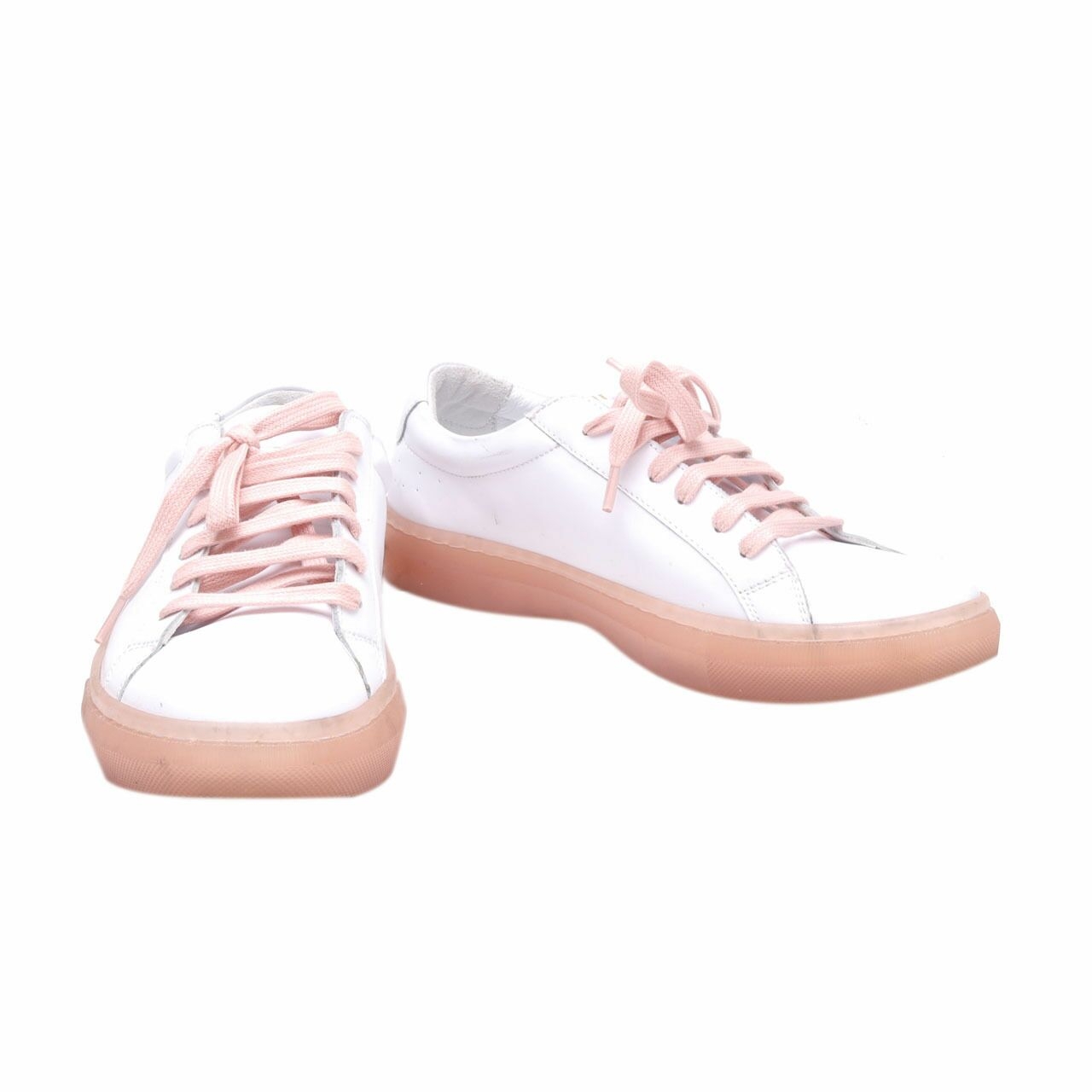 Fine Counsel White & Soft Pink Sneakers