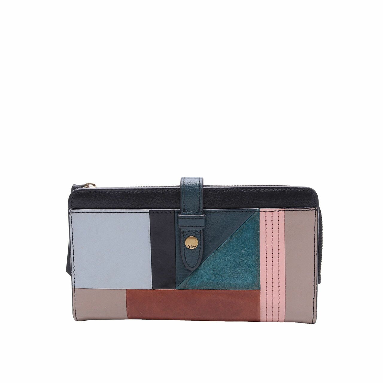 Fossil Fiona Tab Clutch Patchwork Wallet