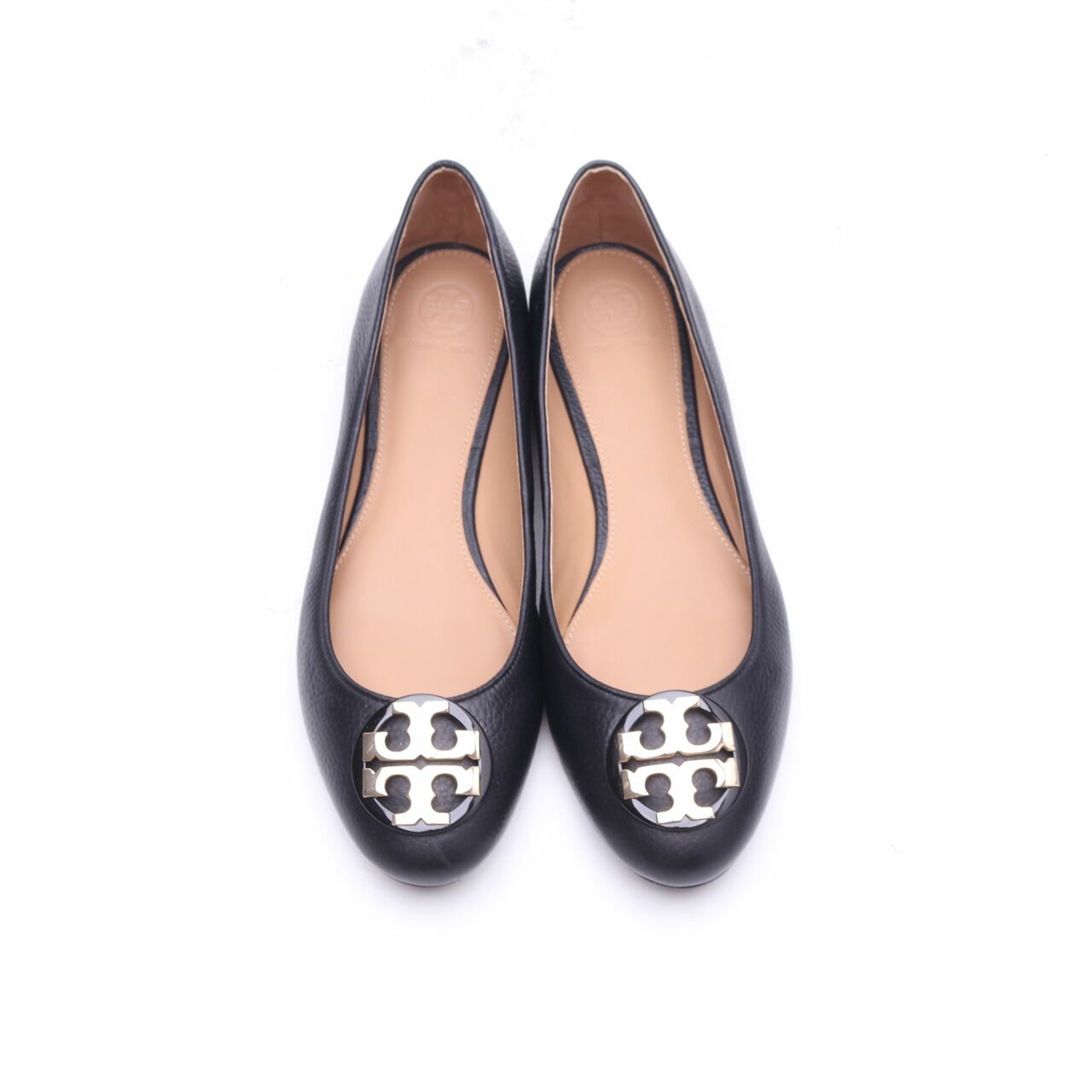 Tory Burch Claire Ballet Perfect Black Flats Shoes 