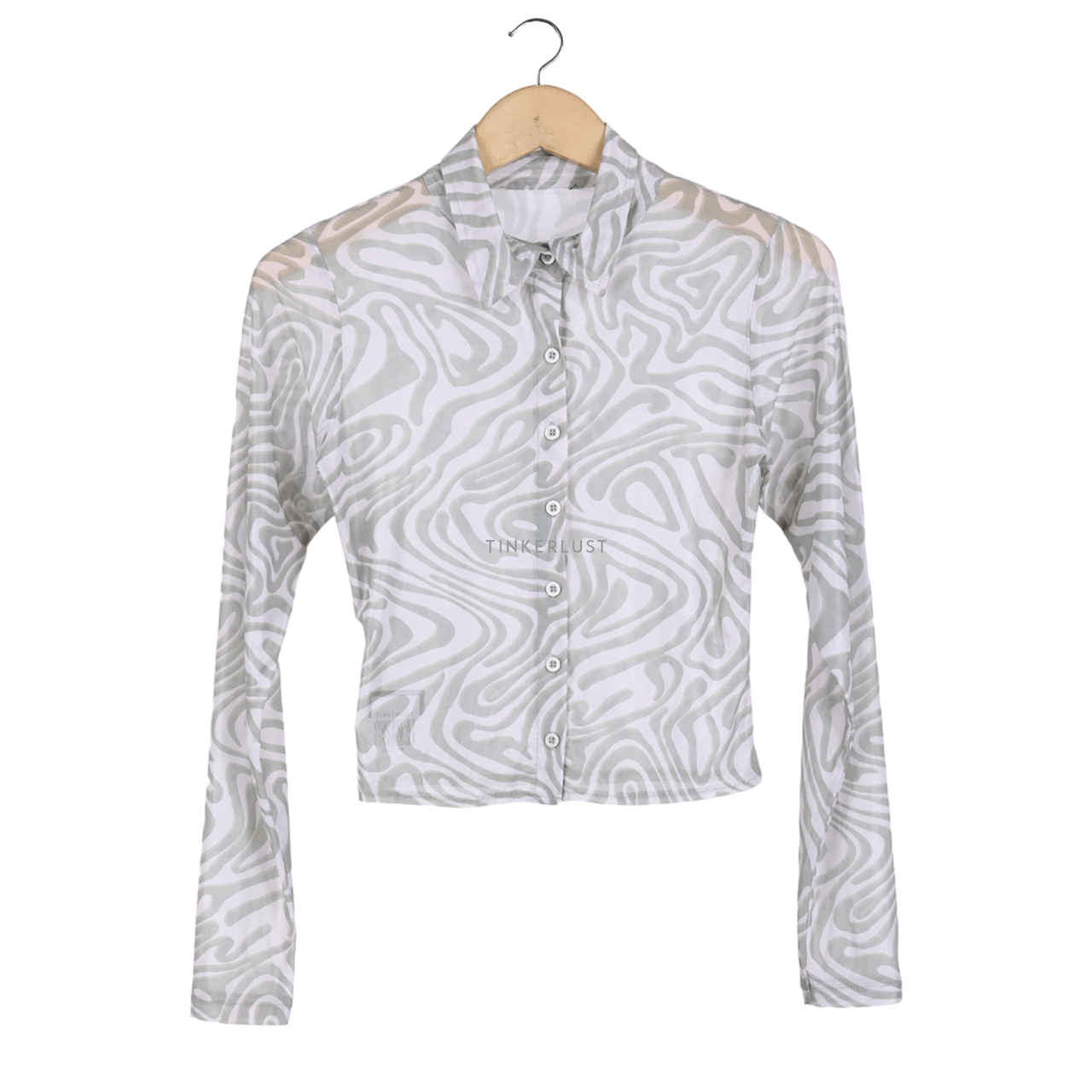 Private Collection Green & Cream Sheer Shirt