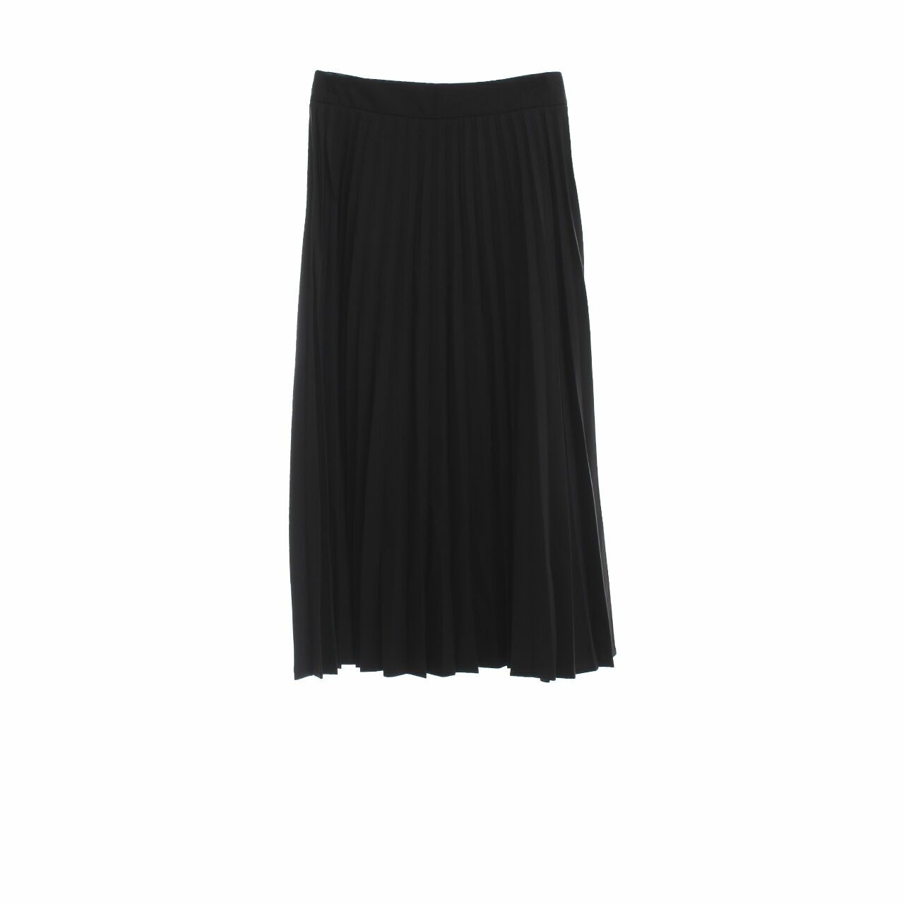 Alowalo Black Pleated Maxi Skirt