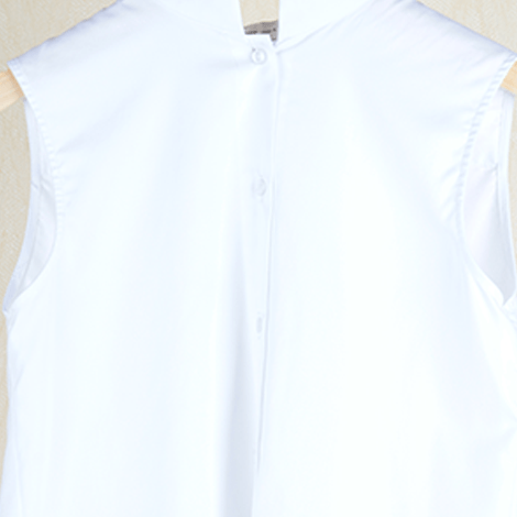 White Asymmetrical Sleeveless Shirt