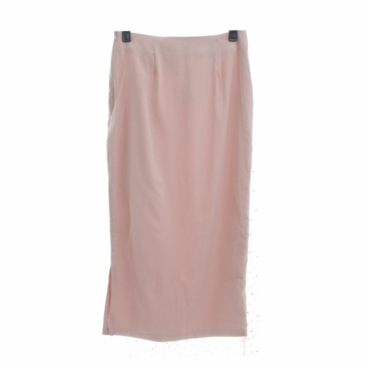 Touchup Atelier Nude Tulle Pearls Slit Maxi Skirt