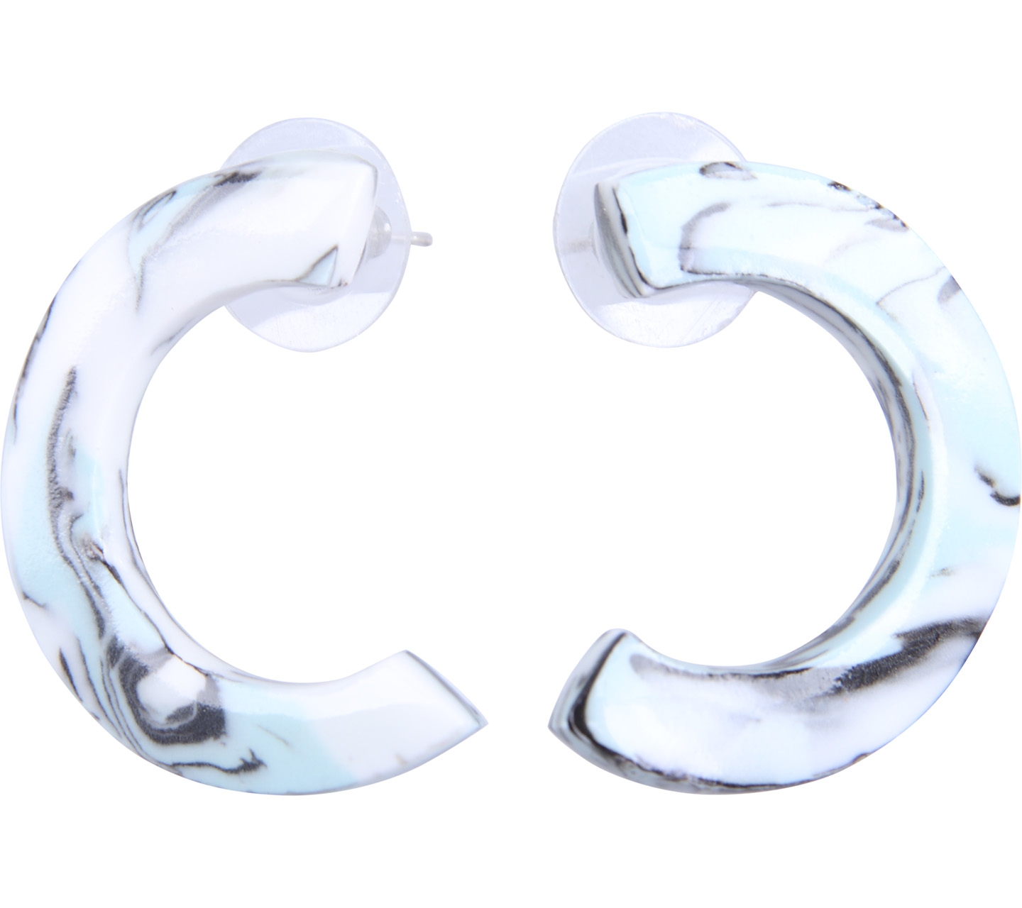 Kar Jewellery Blue-White-Black Marble Earrings Jewellery