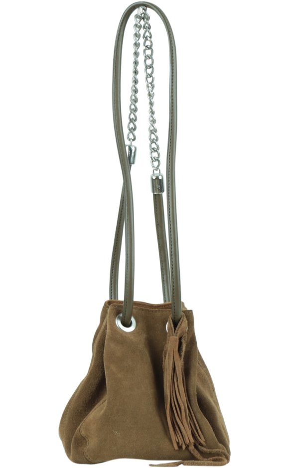 Brown Drawstring Shoulder Bag