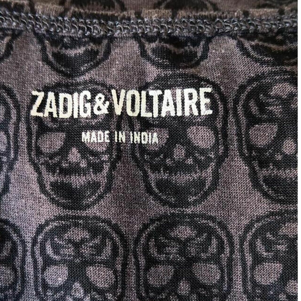 Zadig Voltaire Black Skull Print Beaded Tshirt