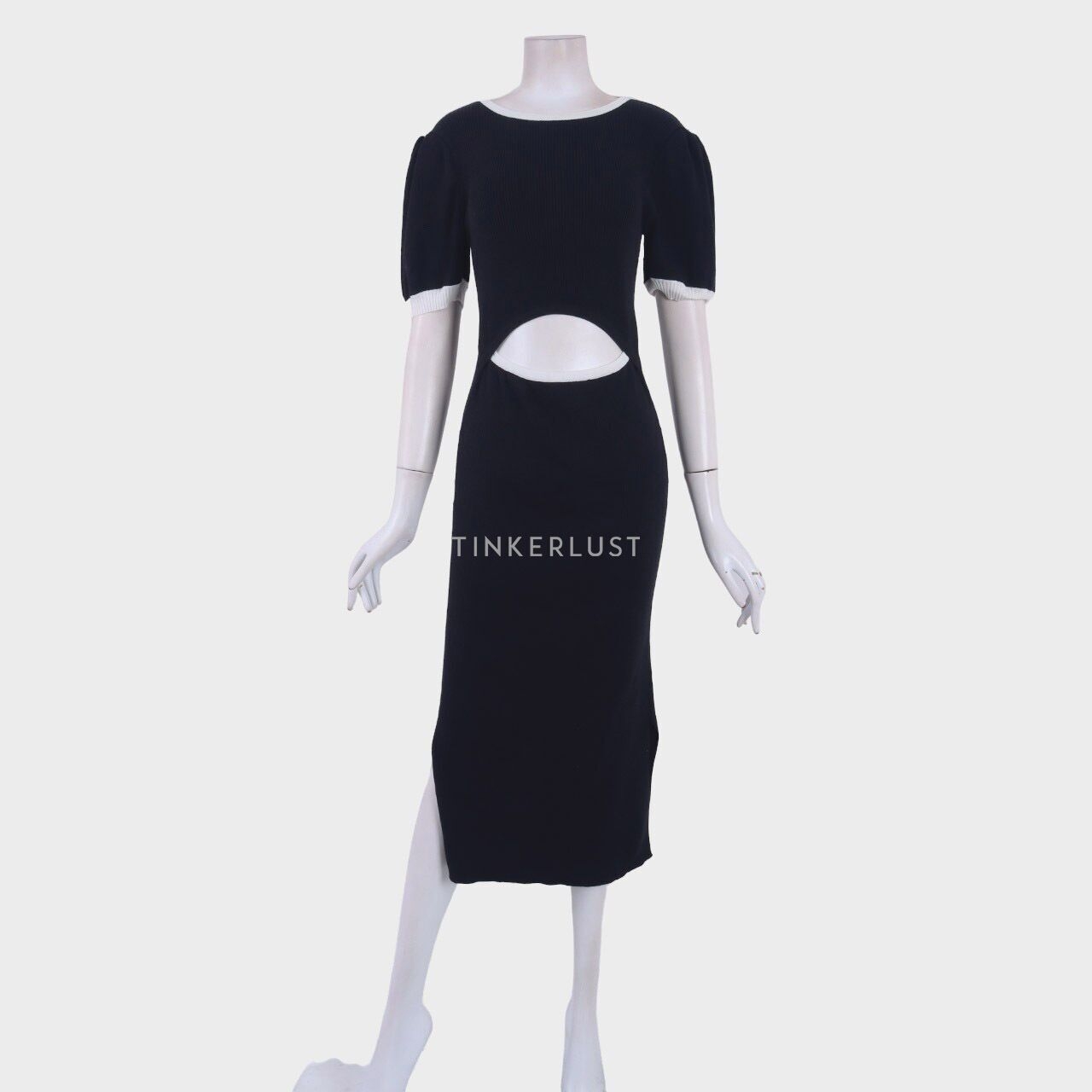 Claryn Black Knit Midi Dress