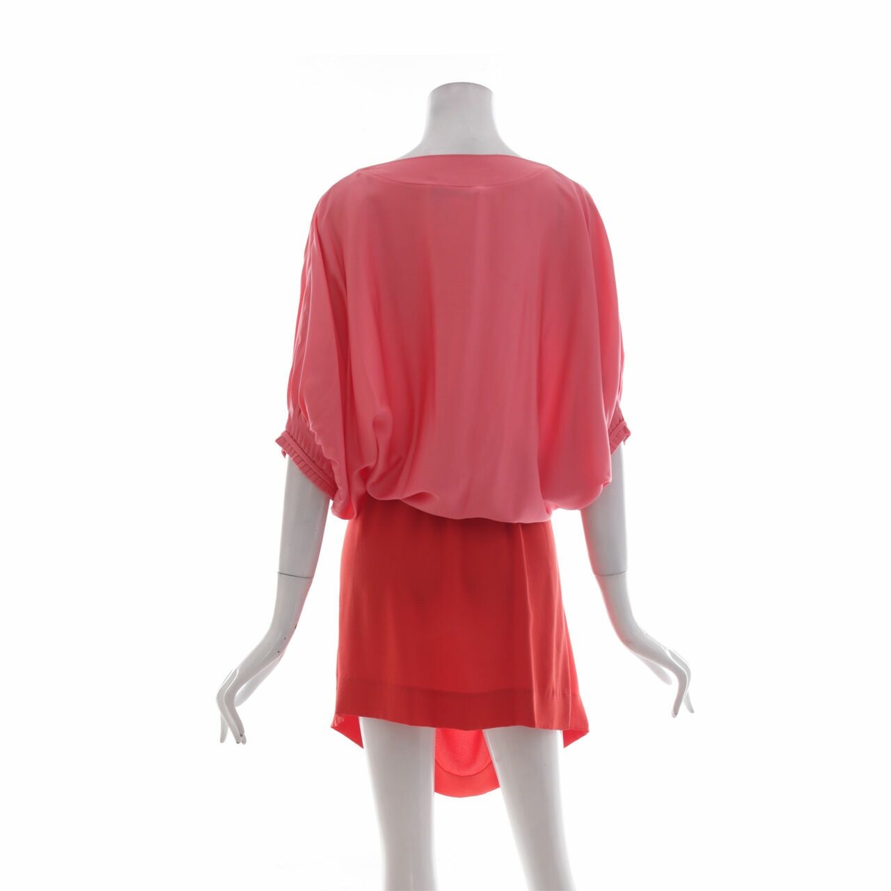 Diane Von Furstenberg Pink Colorblock Silk Edna Mini Dress