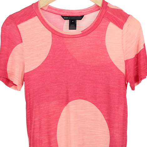 Pink Polka-Dot Short Sleeve T-Shirt
