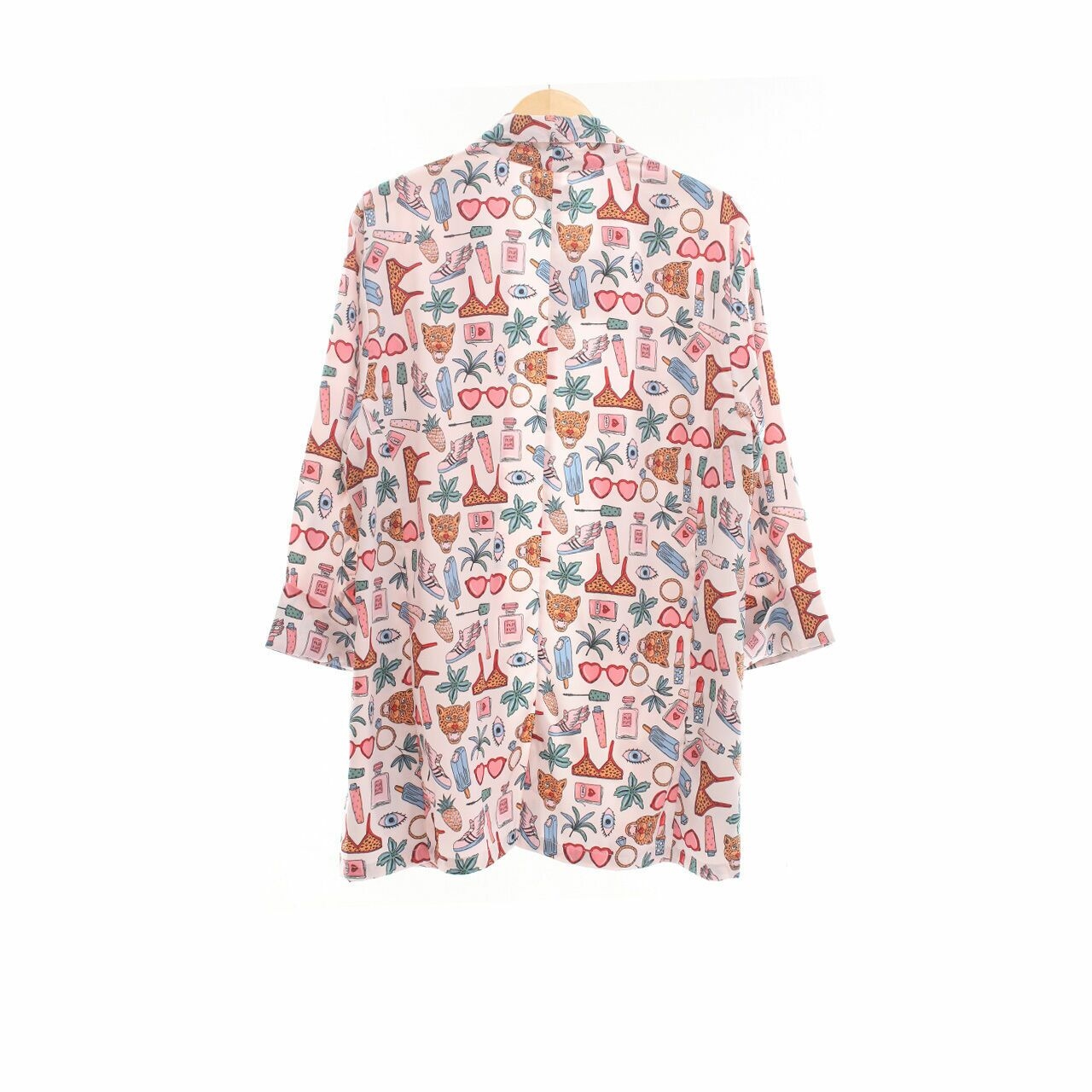 Compania Fantastica White Multi Printed Kimono Outerwear