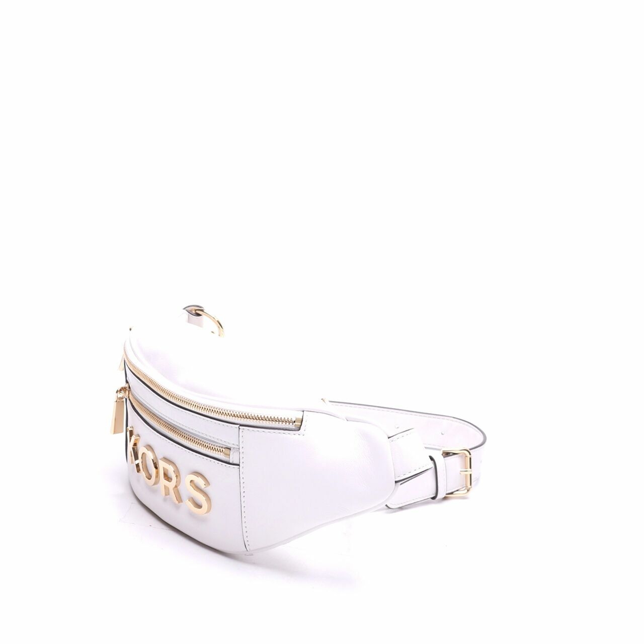 Michael Kors White/Gold Leather Waistpack
