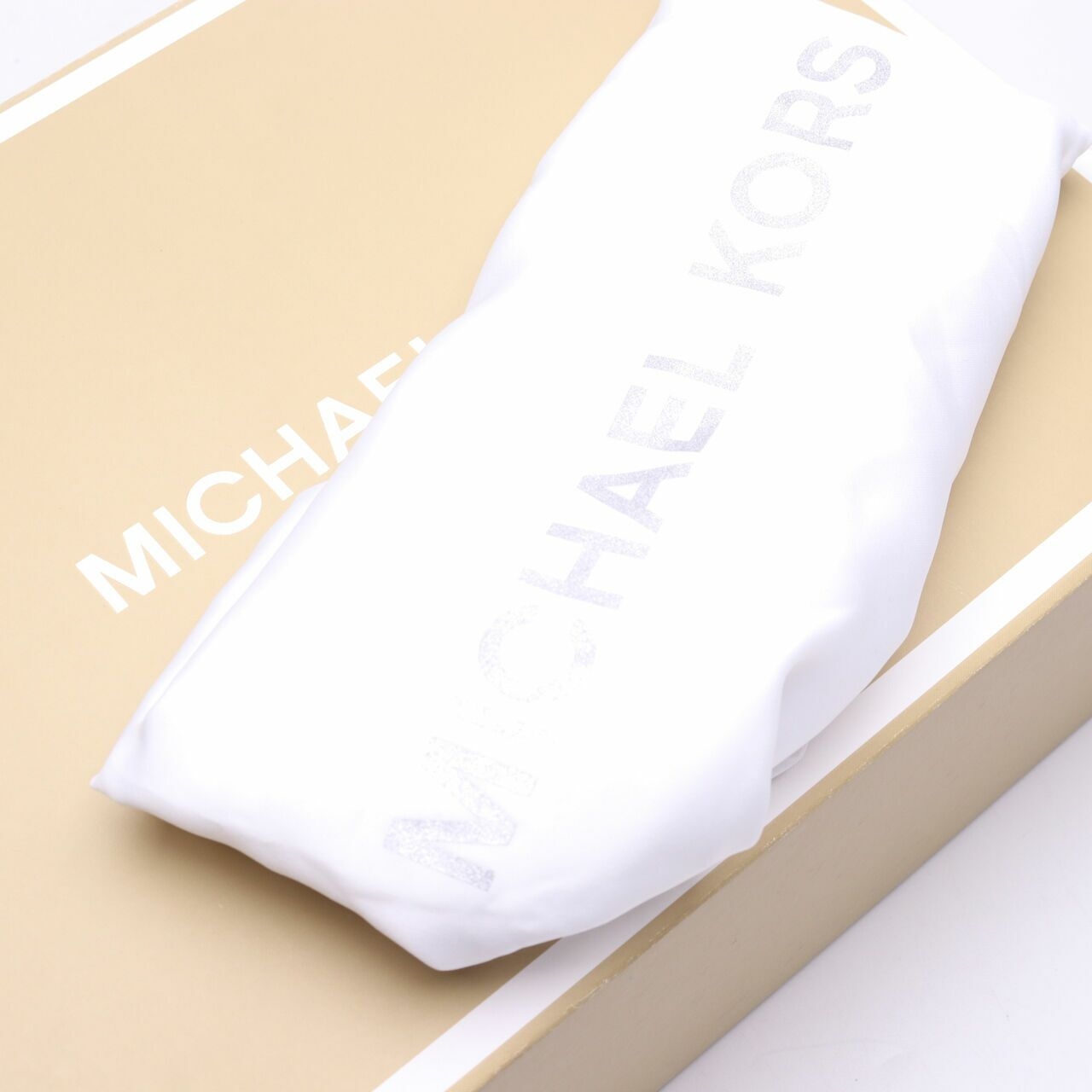 Michael Kors White/Gold Leather Waistpack