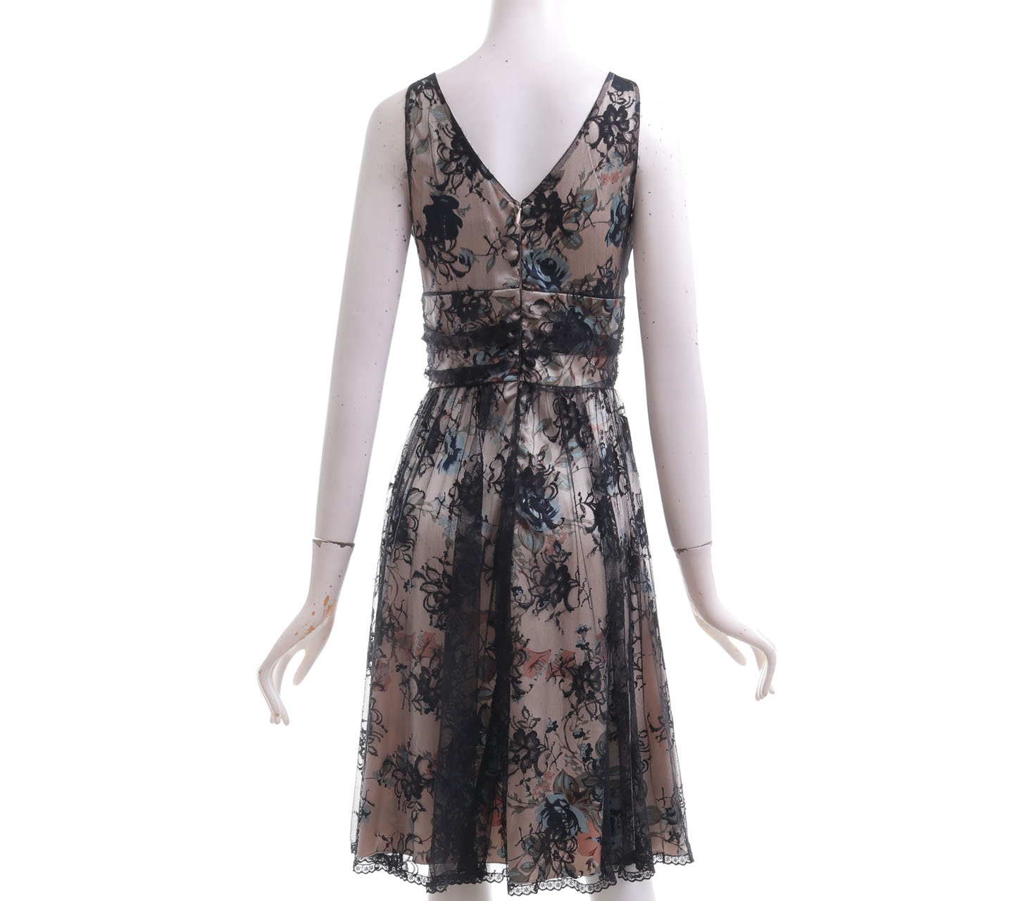 Review Australia Black & Beige Lace Mini Dress