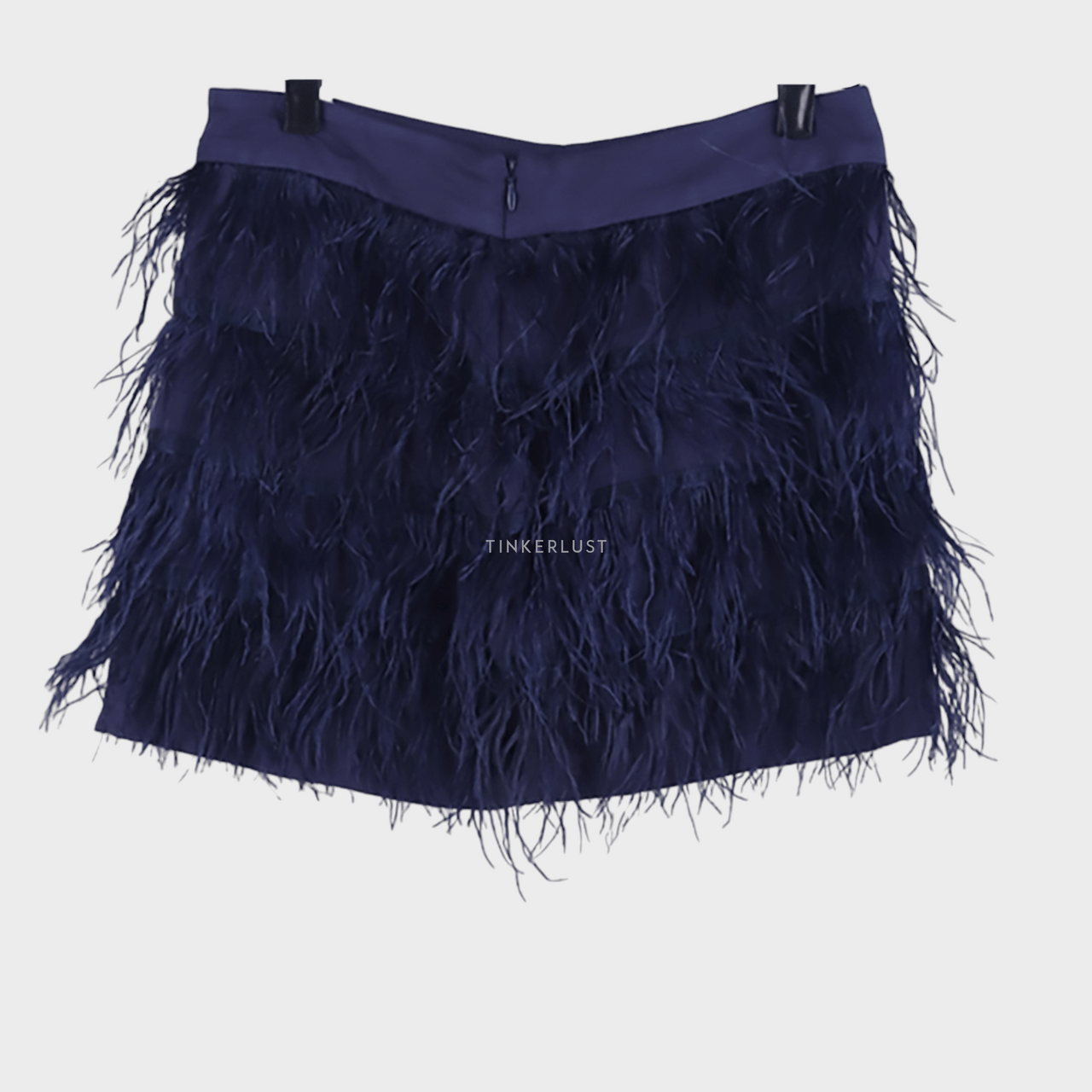Bershka Dark Blue Feathers Mini Skirt