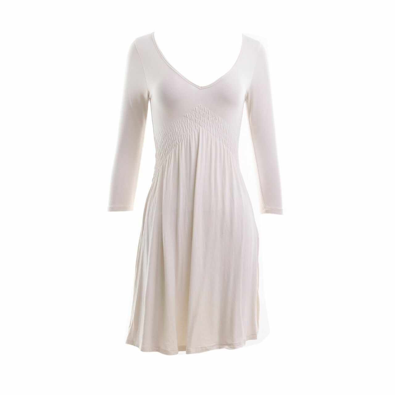 Zara Off White Long Sleeve Mini Dress