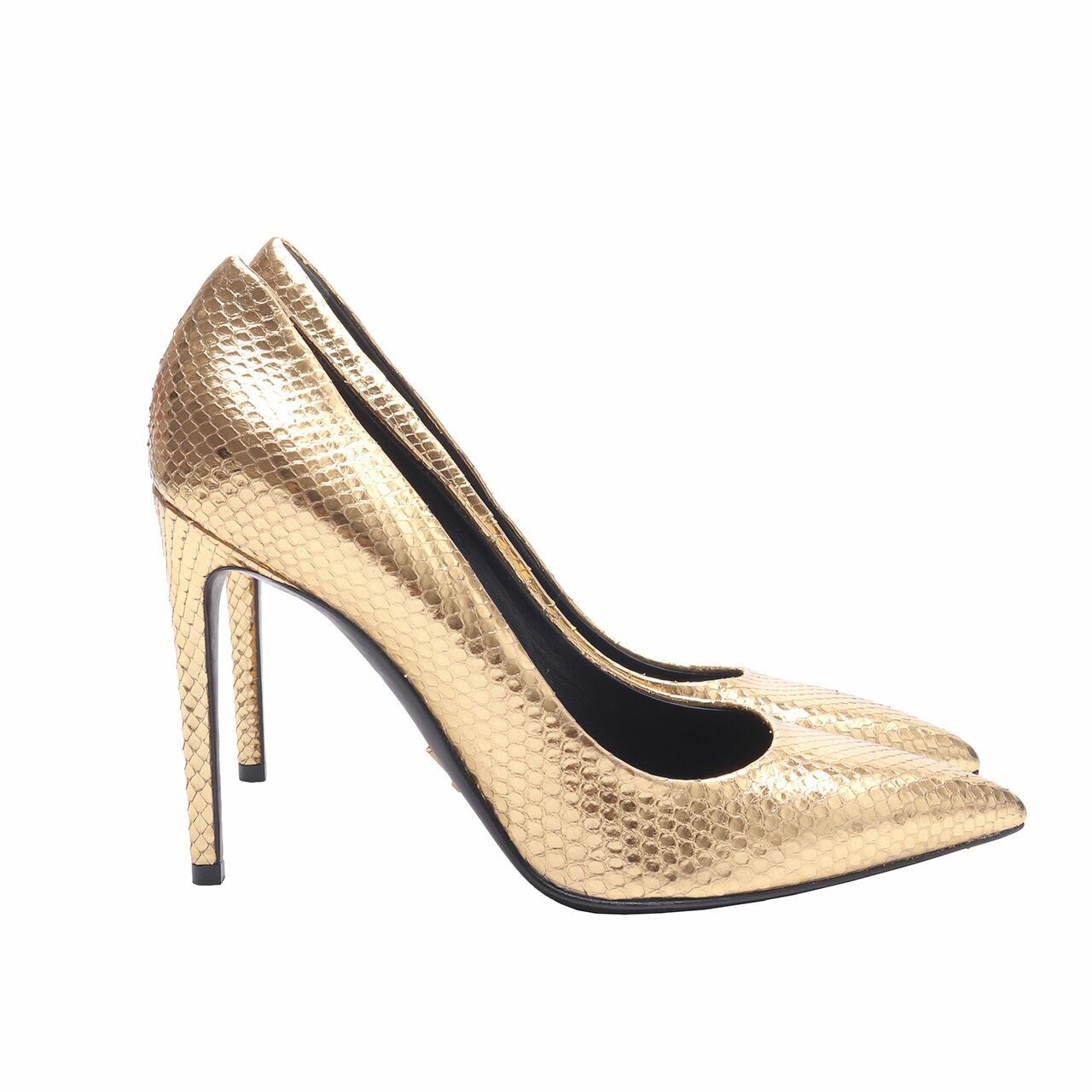 Louis Vuitton Metallic Gold Python Heels