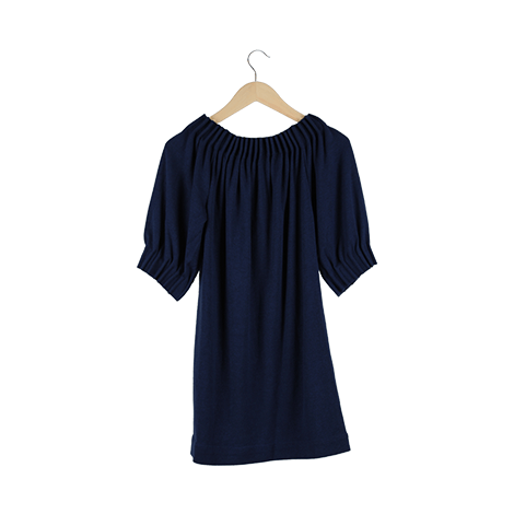 Blue Short Sleeve Midi Dress