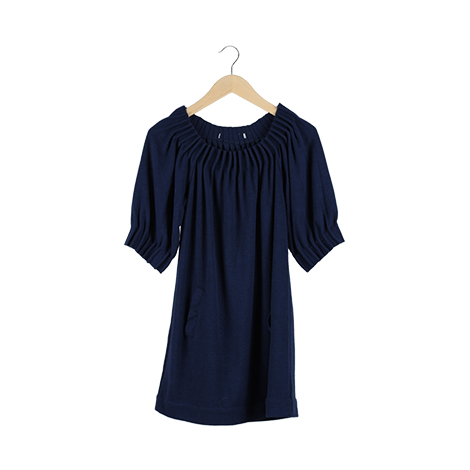 Blue Short Sleeve Midi Dress