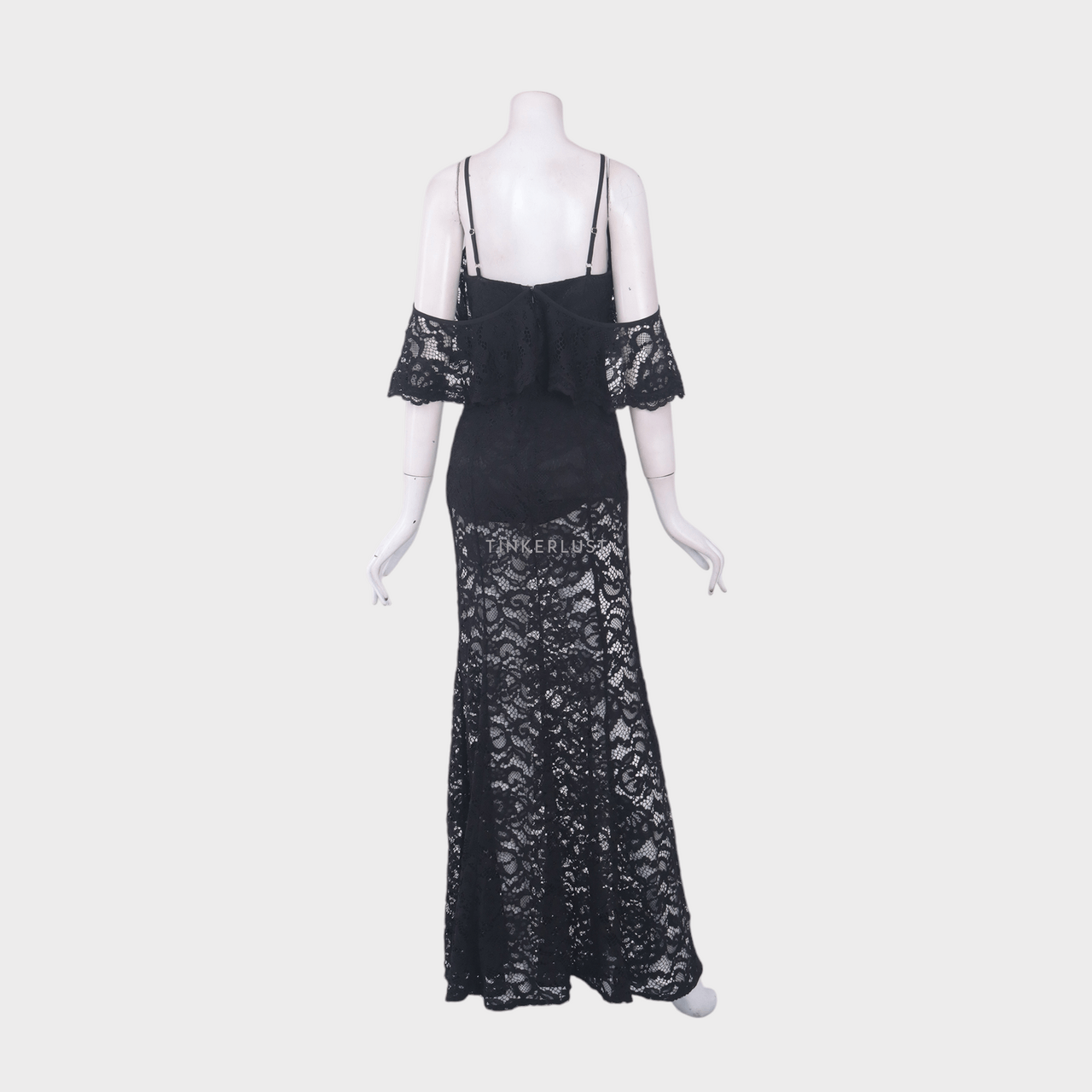 Private Collection Black Lace Long Dress