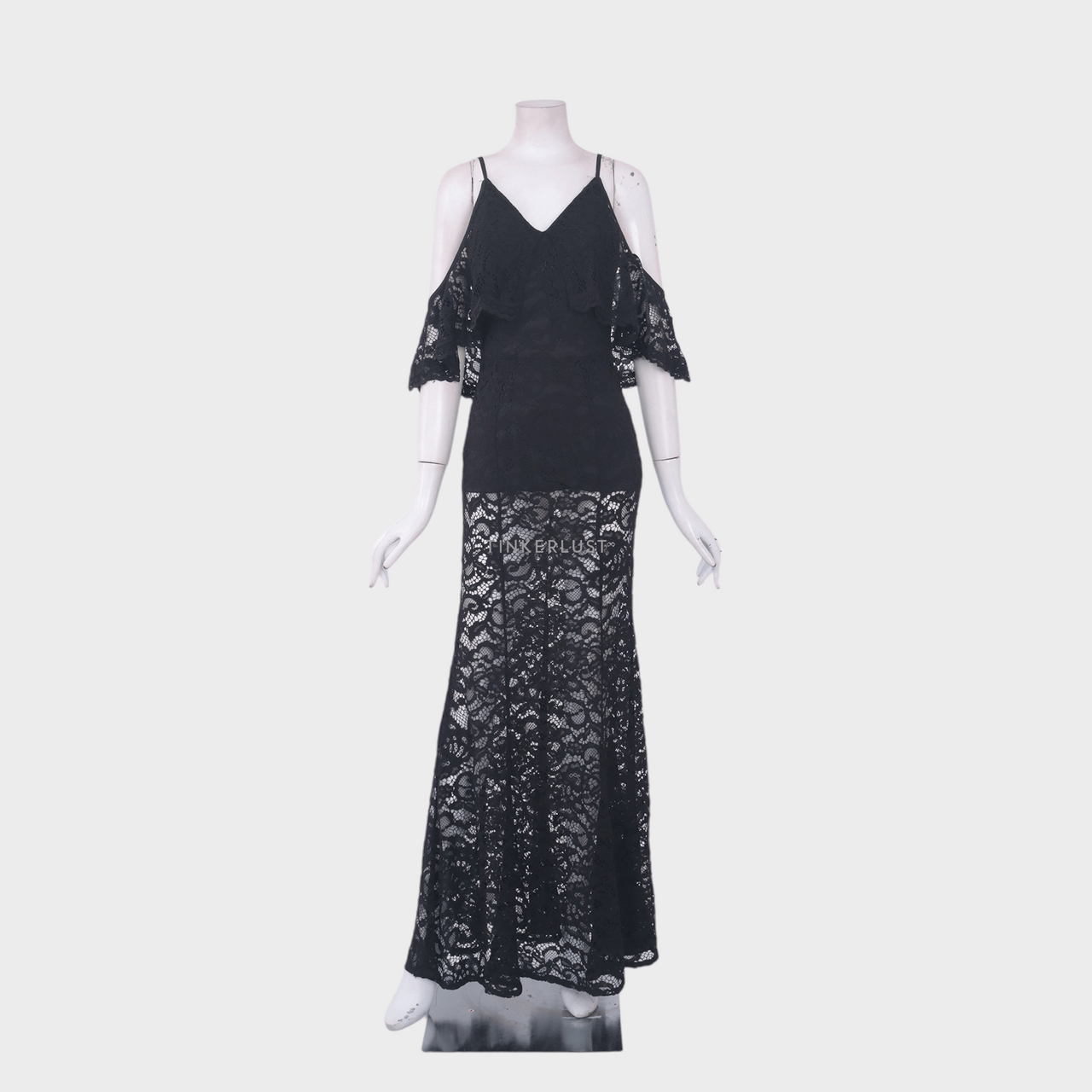Private Collection Black Lace Long Dress