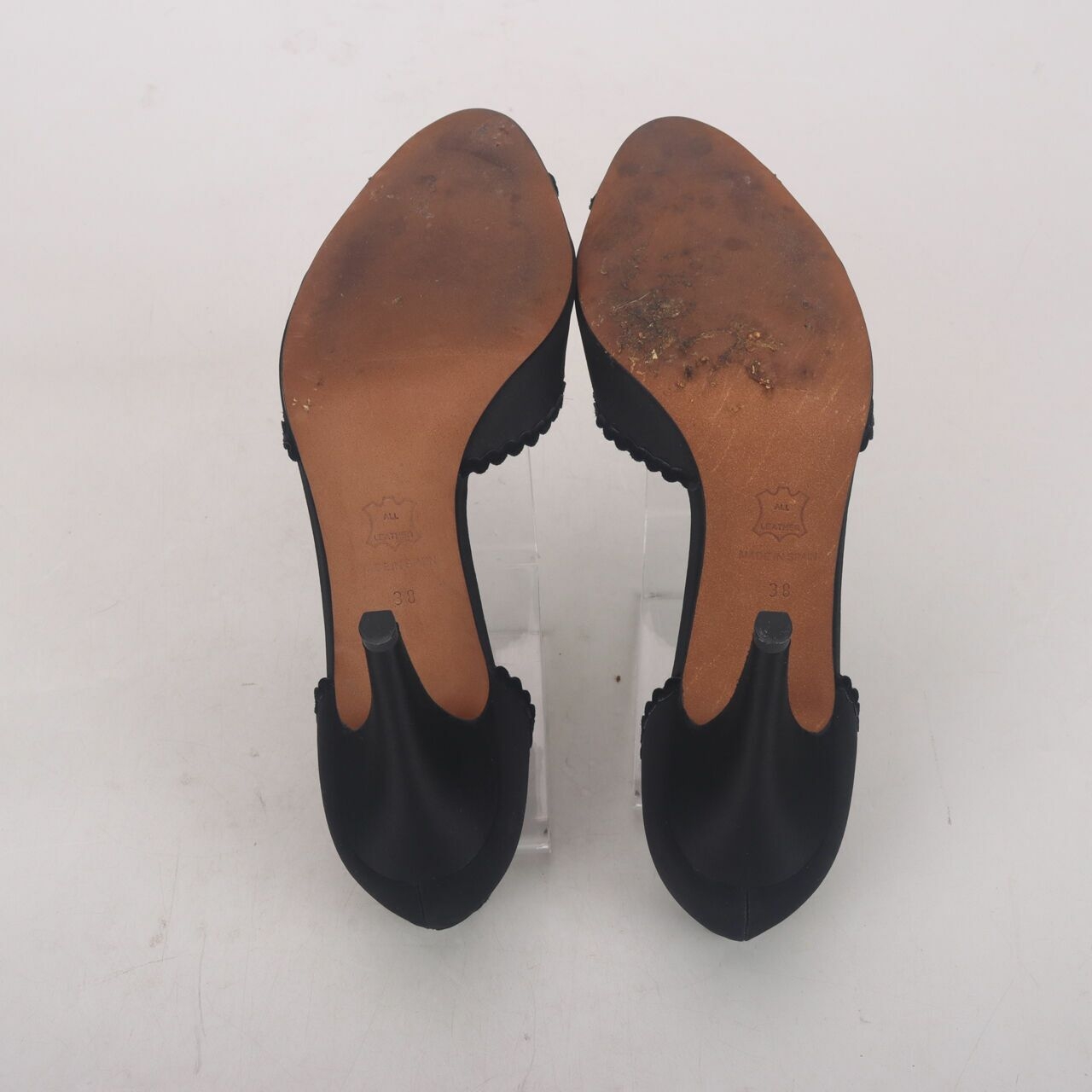 Magrit Black Satin Pump Heels