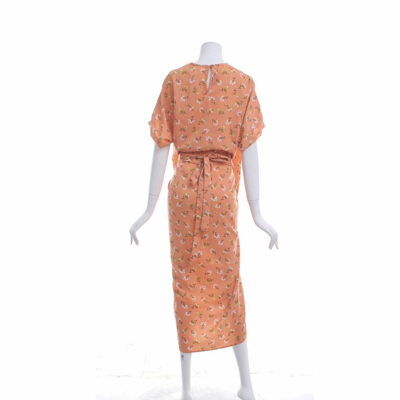 KALM Orange Floral Midi Dress
