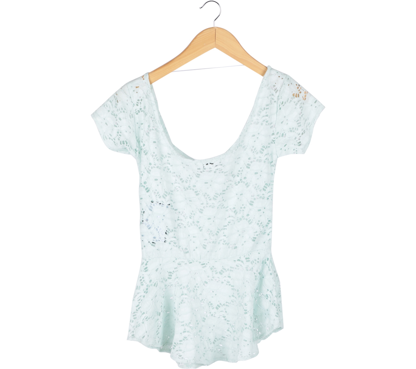 Schon Couture Green Lace Low Back Blouse