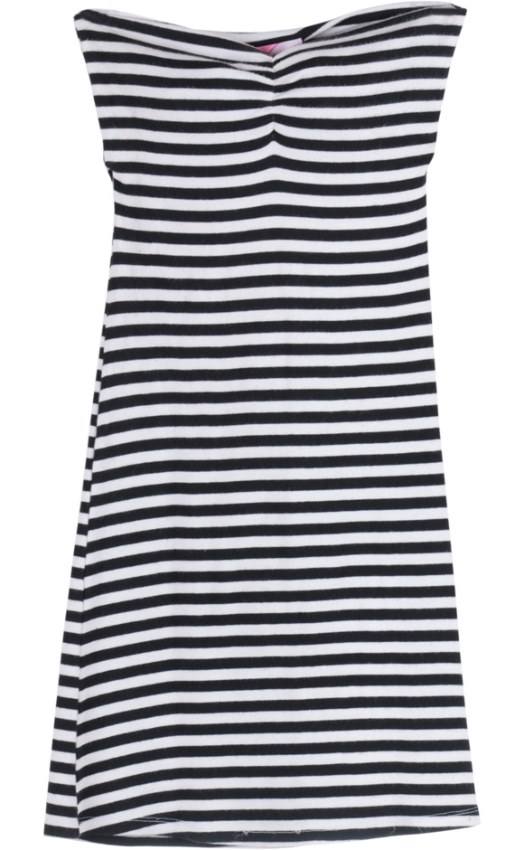 Black and White Tube Stripes Mini Dress