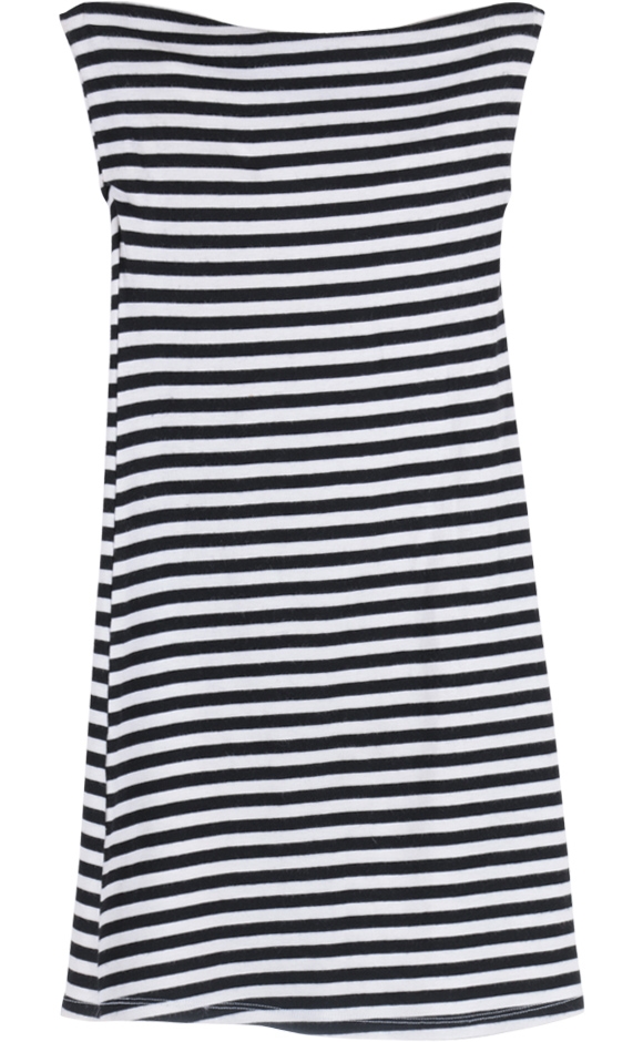 Black and White Tube Stripes Mini Dress